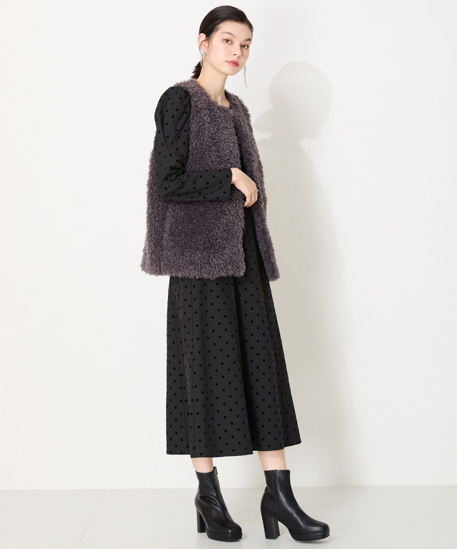 ORiental TRaffic「●2024秋冬新作●プラットフォームヒールショートブーツ/41422」|ショートブーツ|