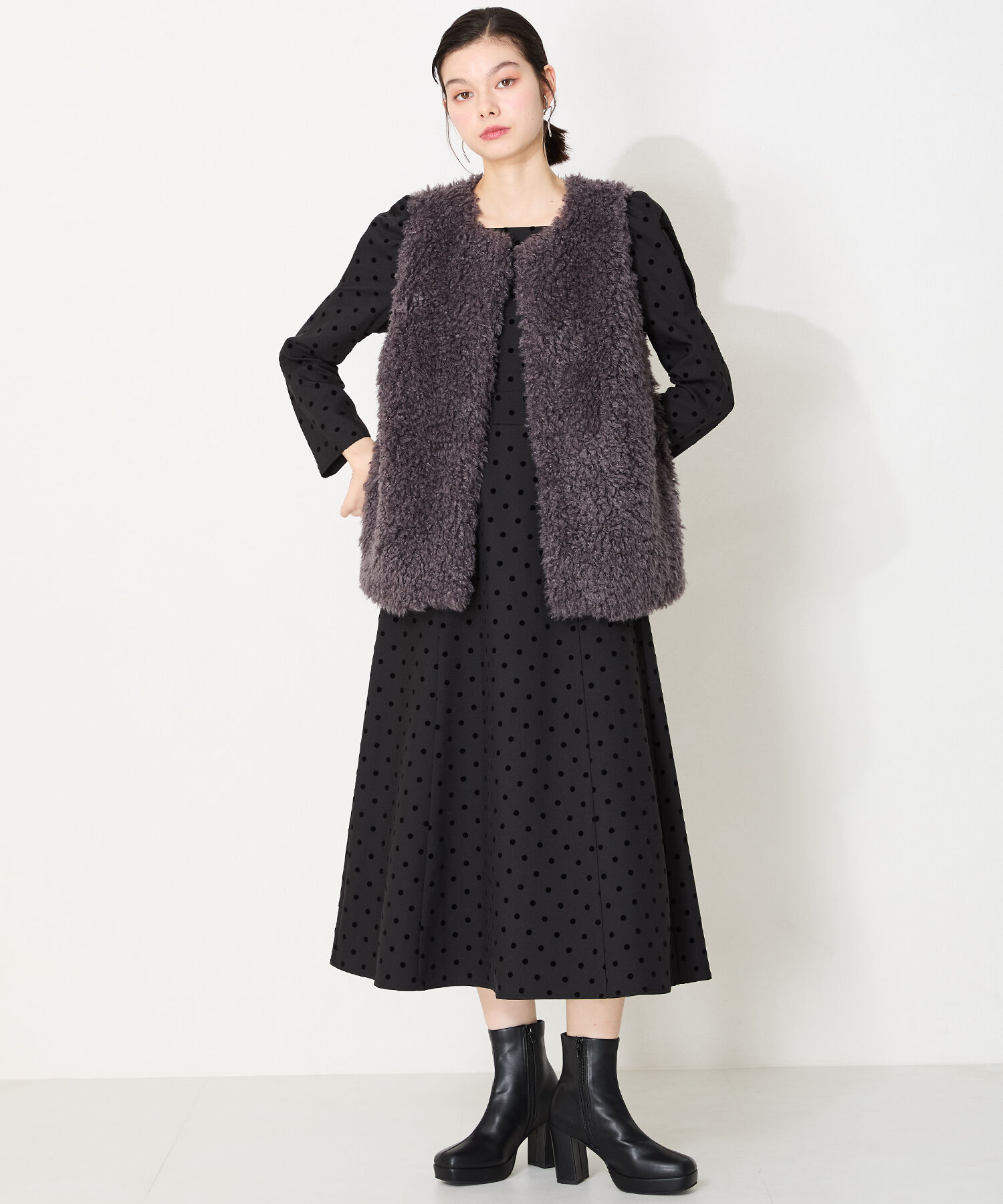 ORiental TRaffic「●2024秋冬新作●プラットフォームヒールショートブーツ/41422」|ショートブーツ|