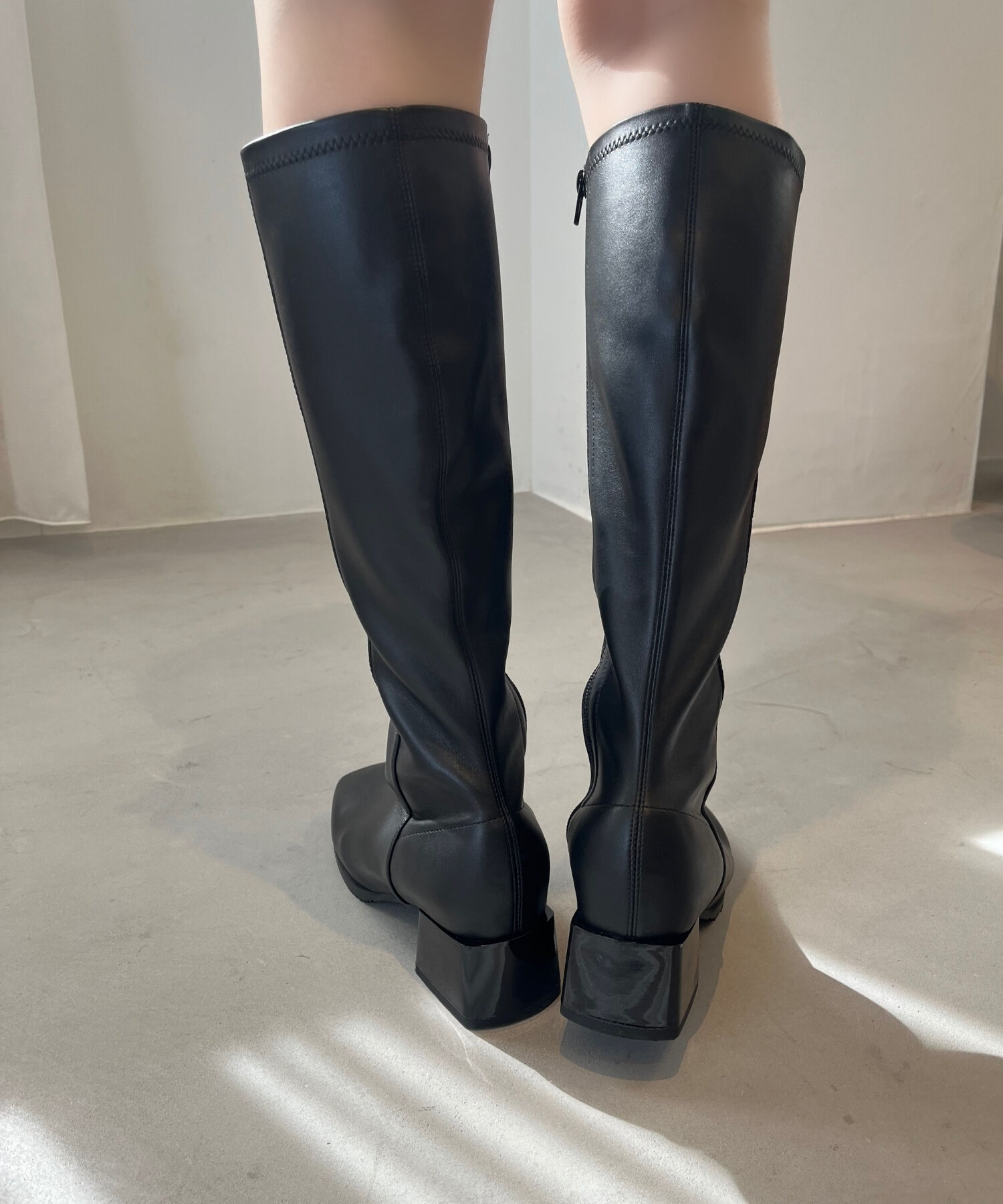 ORiental TRaffic「スクエアトゥ ミドルヒール ロングブーツ /41502 ヒール5ｃｍ」|ロングブーツ|