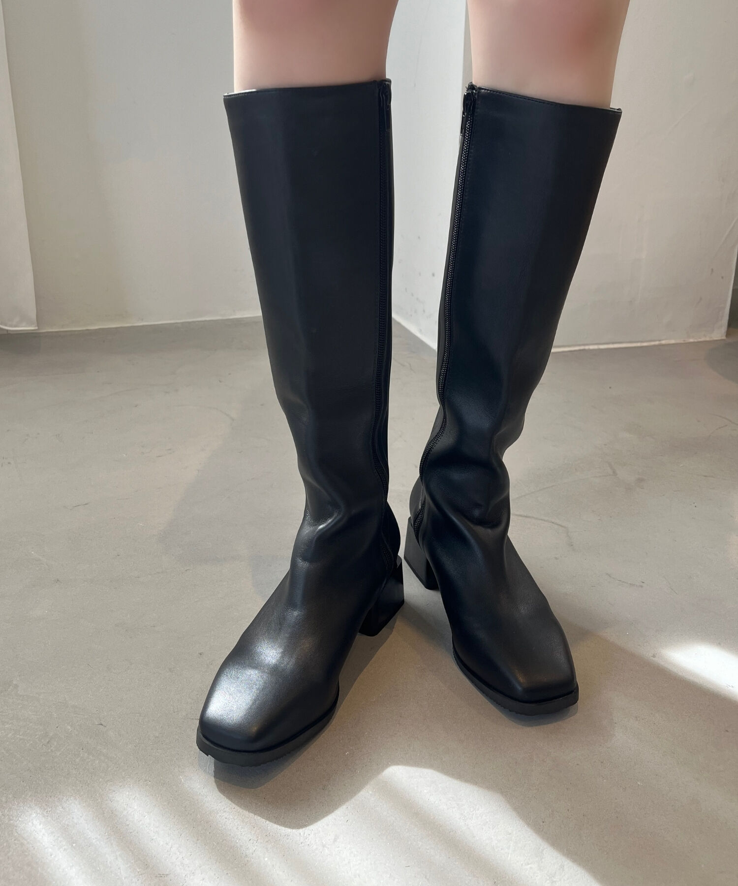 ORiental TRaffic「スクエアトゥ ミドルヒール ロングブーツ /41502 ヒール5ｃｍ」|ロングブーツ|