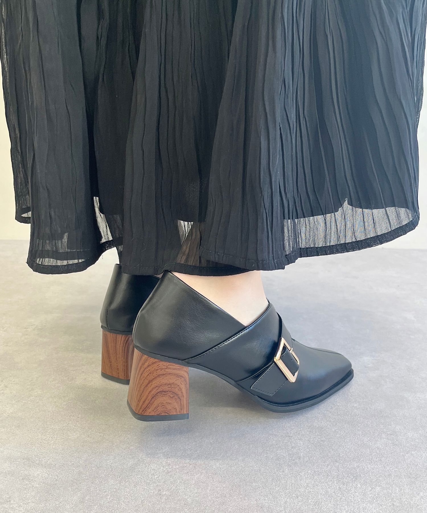 ORiental TRaffic「●2025春夏新作●ウッドヒールベルトパンプス/51103 パンプス トレンド 人気 売れてる」|パンプス|