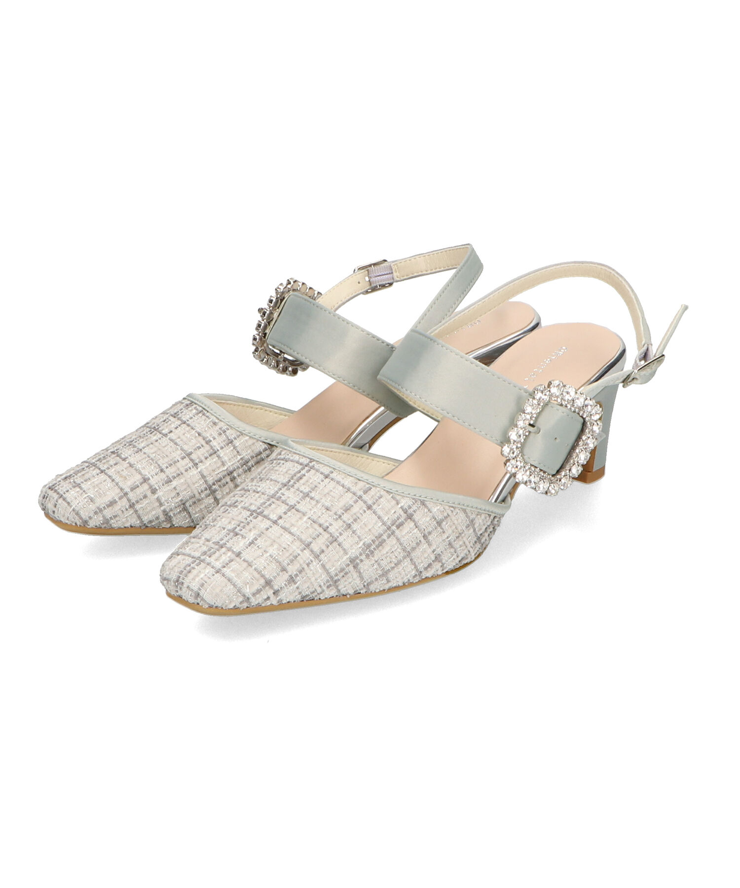 ORiental TRaffic「●2025春夏新作●ビジューストラップツイードパンプス/51115」|パンプス|