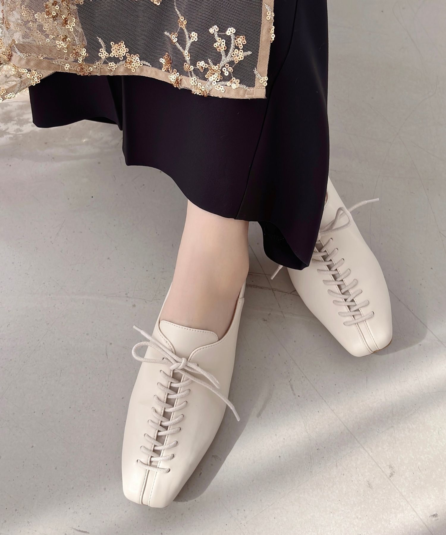 WA Oriental TRaffic「●2025春夏新作●レースアップバブーシュ/52105」|パンプス|BEIGE