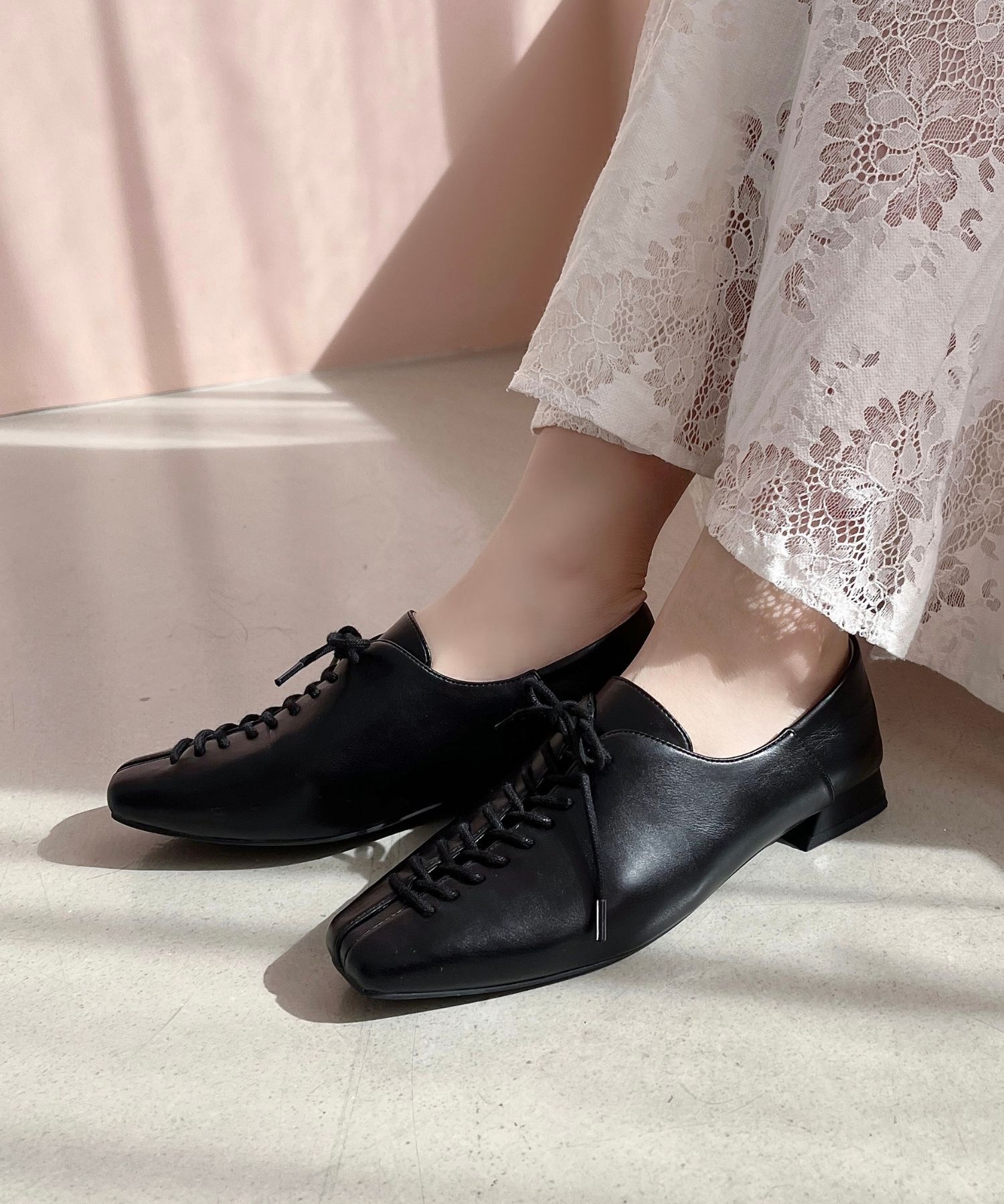WA Oriental TRaffic「●2025春夏新作●レースアップバブーシュ/52105」|パンプス|BLACK