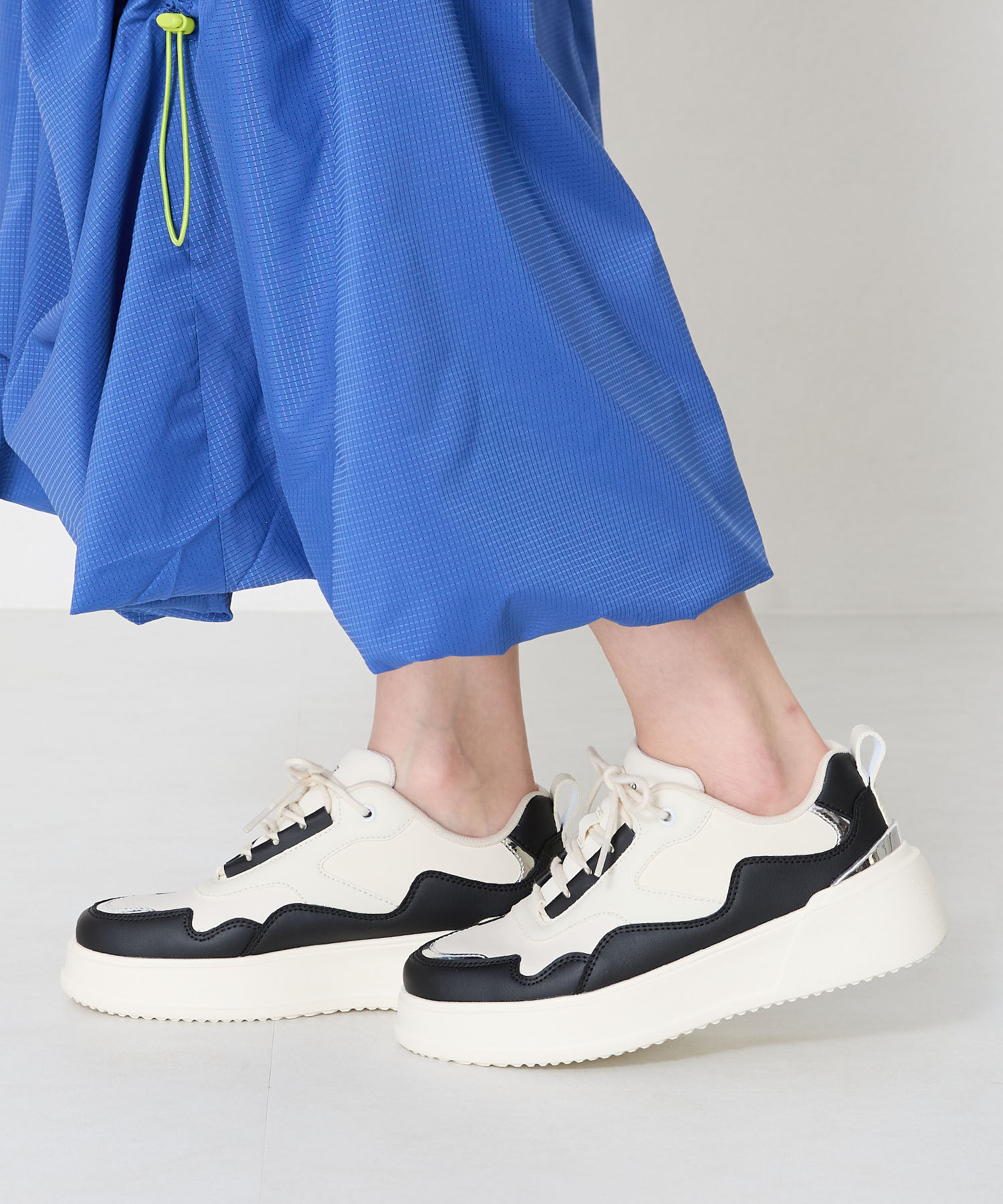 ORiental TRaffic「●2025春夏新作●配色コートソールスニーカー/OT3756 スニーカー トレンド 人気 売れてる」|スニーカー|BLACK