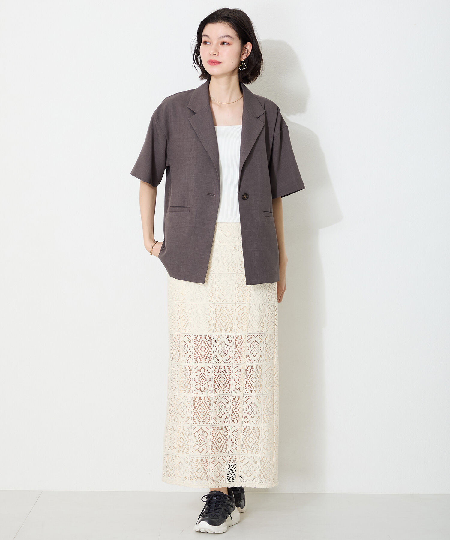 ORiental TRaffic「●2025春夏新作●ラバーパーツ&times;ラメ織りレーススニーカー/OT3760」|スニーカー|