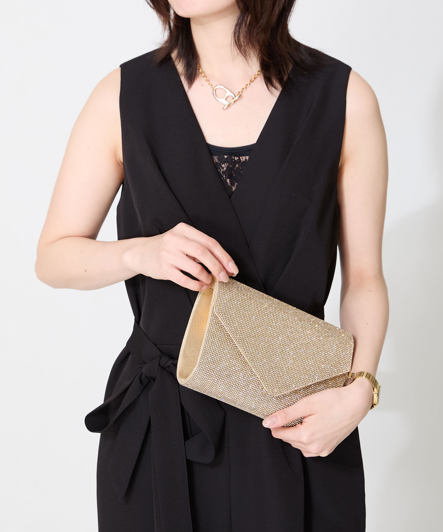 ORiental TRaffic「●2025春夏新作●ラインストーンエンベロープクラッチバッグ/MOB021」|ハンドバッグ|