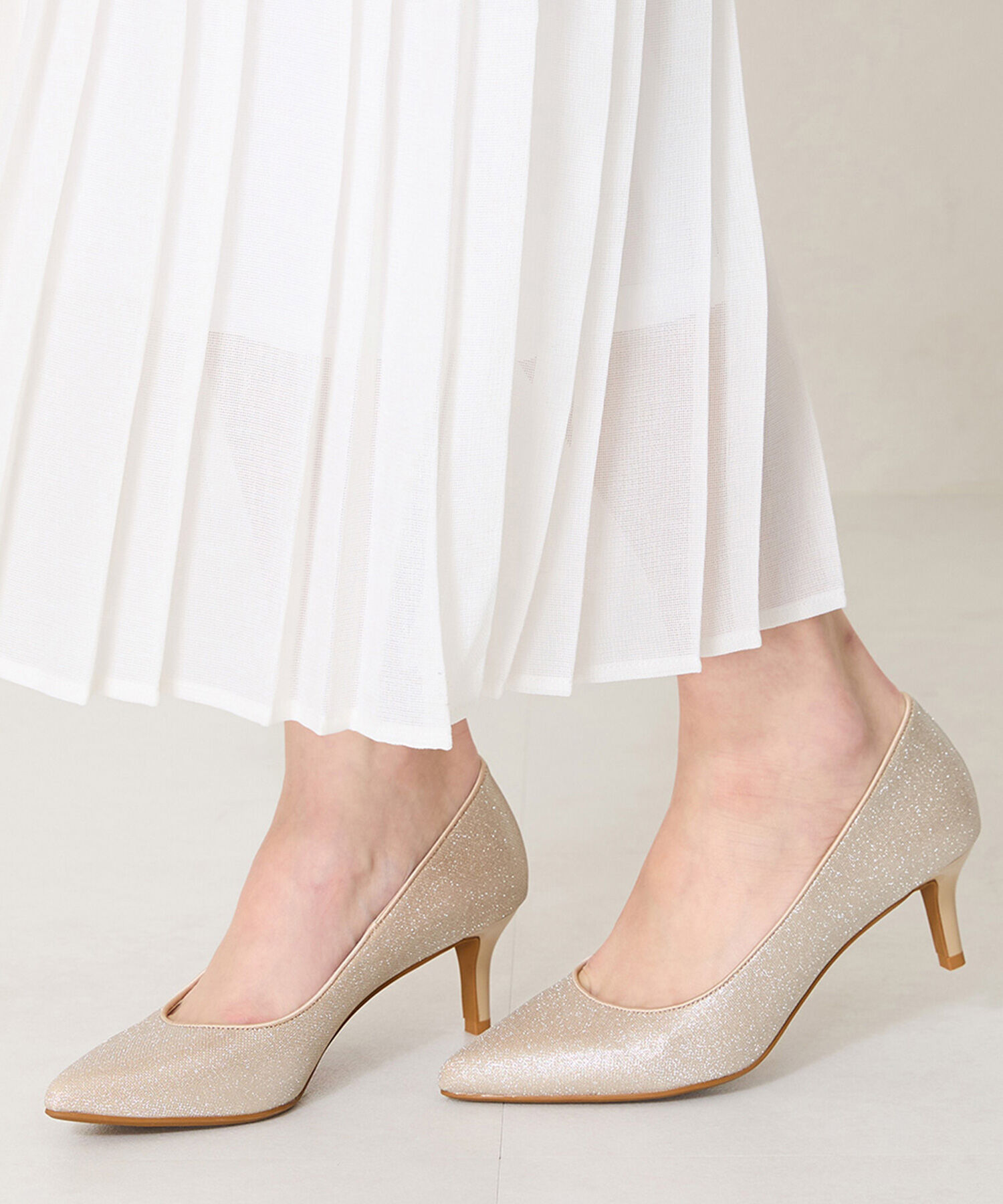 ORiental TRaffic「【オケージョン】 ポインテッドトゥ ラメ ヒール パンプス /MOR112 結婚式 パーティー 二次会」|パンプス|