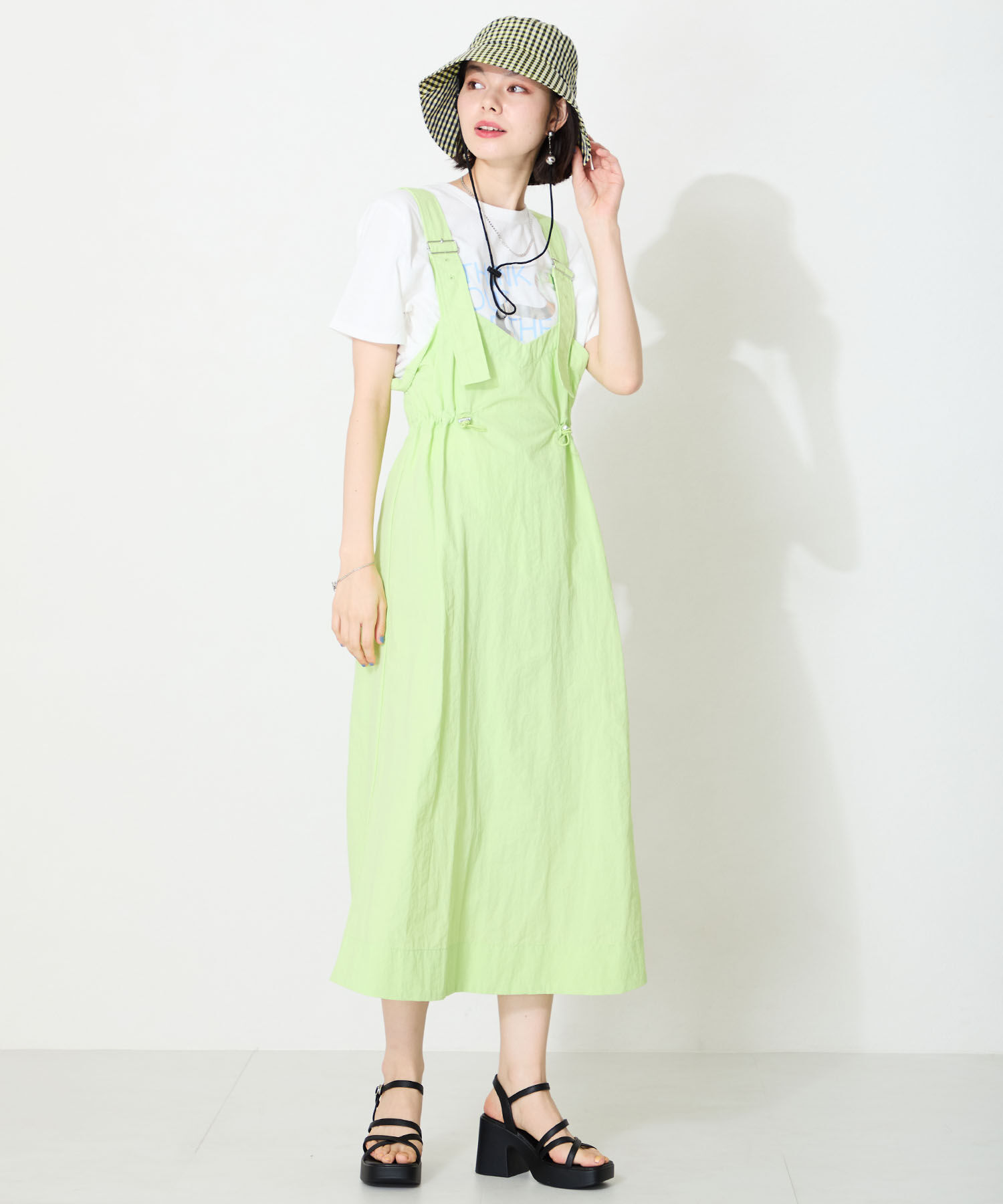 ORiental TRaffic「●2025春夏新作●ナローストラップ厚底ヒールサンダル/51203 サンダル 厚底 ヒール9.3cm 人気 トレンド」|サンダル|