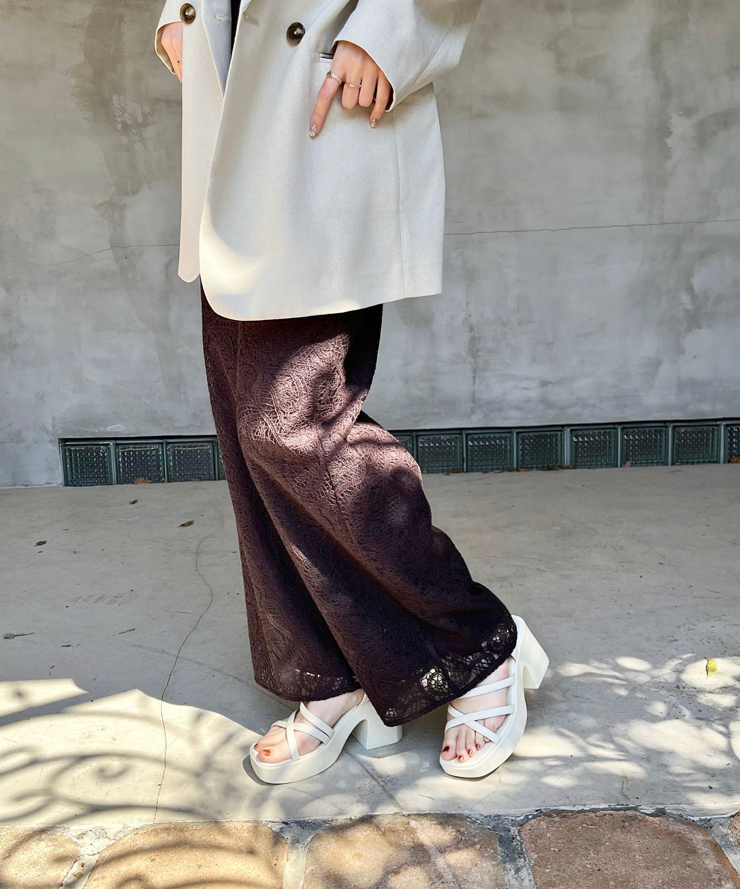 ORiental TRaffic「●2025春夏新作●ナローストラップ厚底ヒールサンダル/51203 サンダル 厚底 ヒール9.3cm 人気 トレンド」|サンダル|