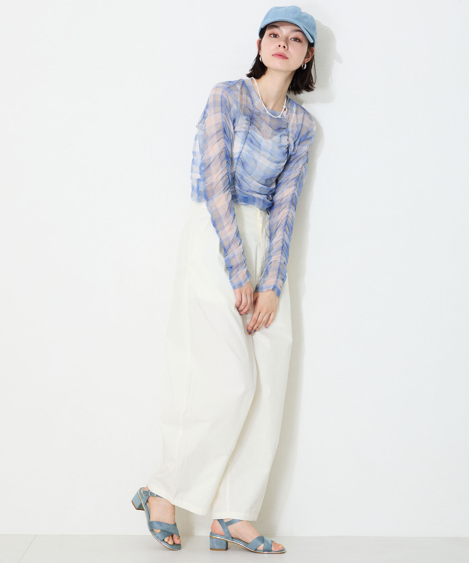 ORiental TRaffic「【WEB限定】●2025春夏新作●クロスストラップメタリックラインサンダル/55201 サンダル トレンド 人気」|サンダル|