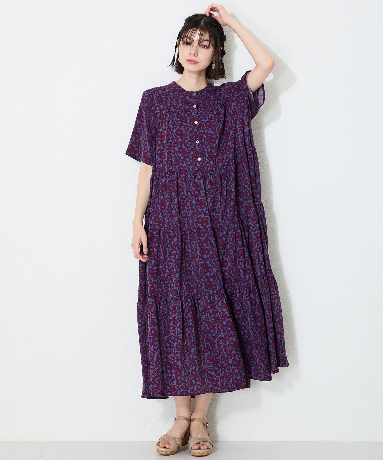 WA Oriental TRaffic「●2025春夏新作●アーモンドトゥクロスウエッジサンダル/52201 サンダル トレンド 人気 クッション」|サンダル|