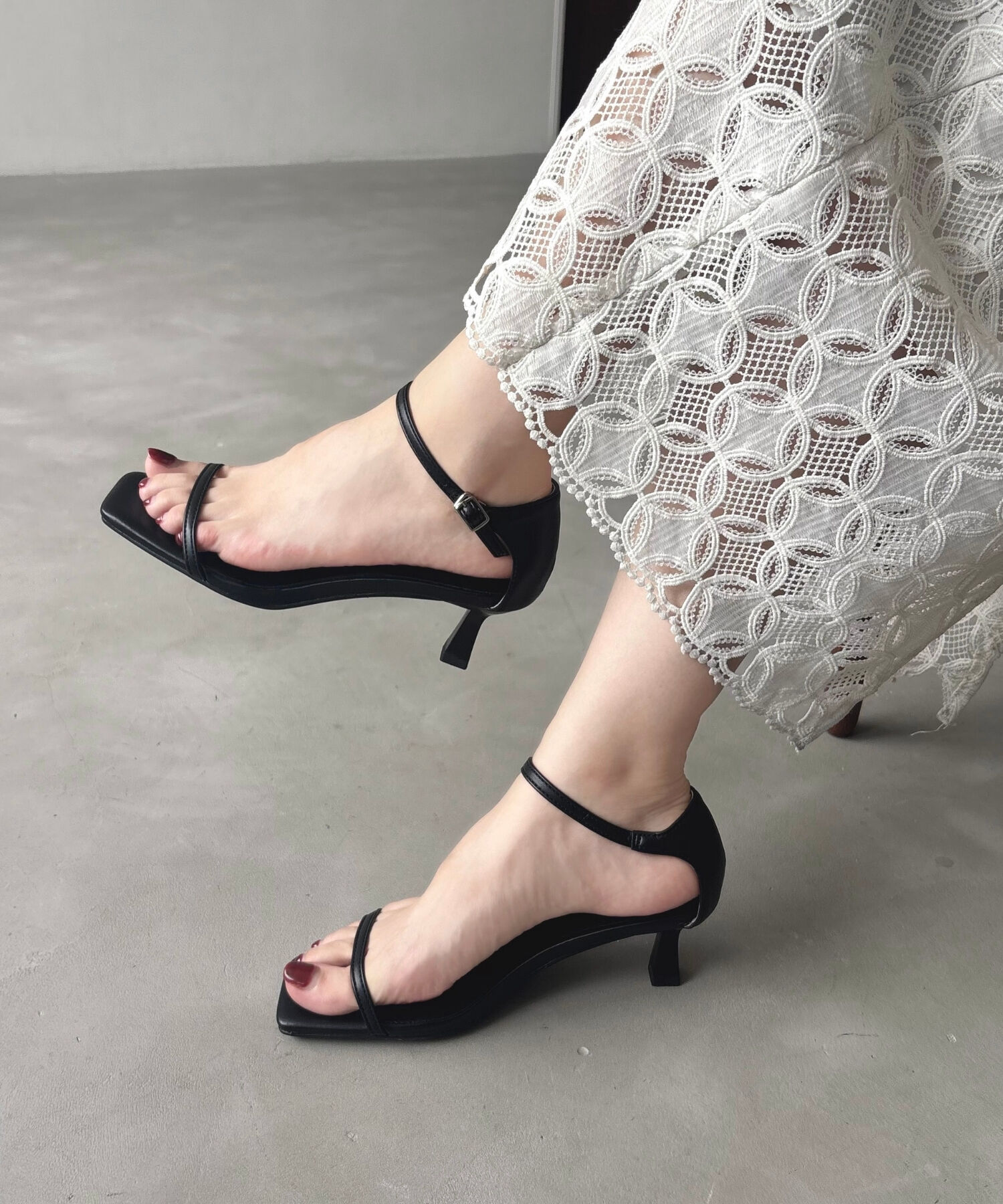 ORiental TRaffic「【WEB限定】ナローストラップヒールサンダル/31292 サンダル 人気 売れてる トレンド ヒール6.5cm」|サンダル|