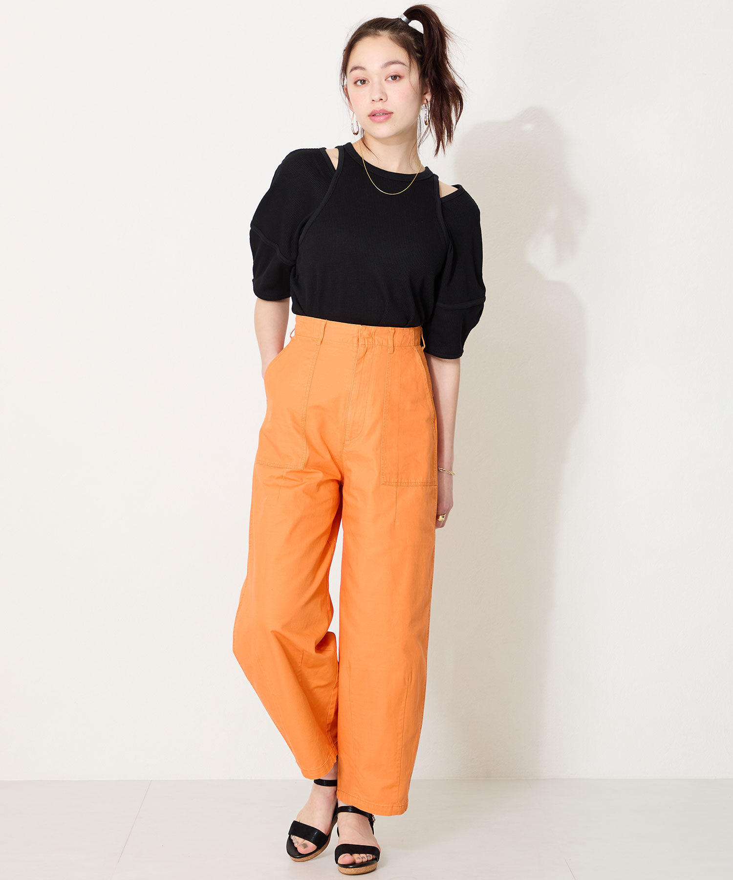 ORiental TRaffic「【WEB限定】●2025春夏新作●ウエッジソールワンベルトサンダル/55203 サンダル 人気 トレンド 売れてる」|サンダル|