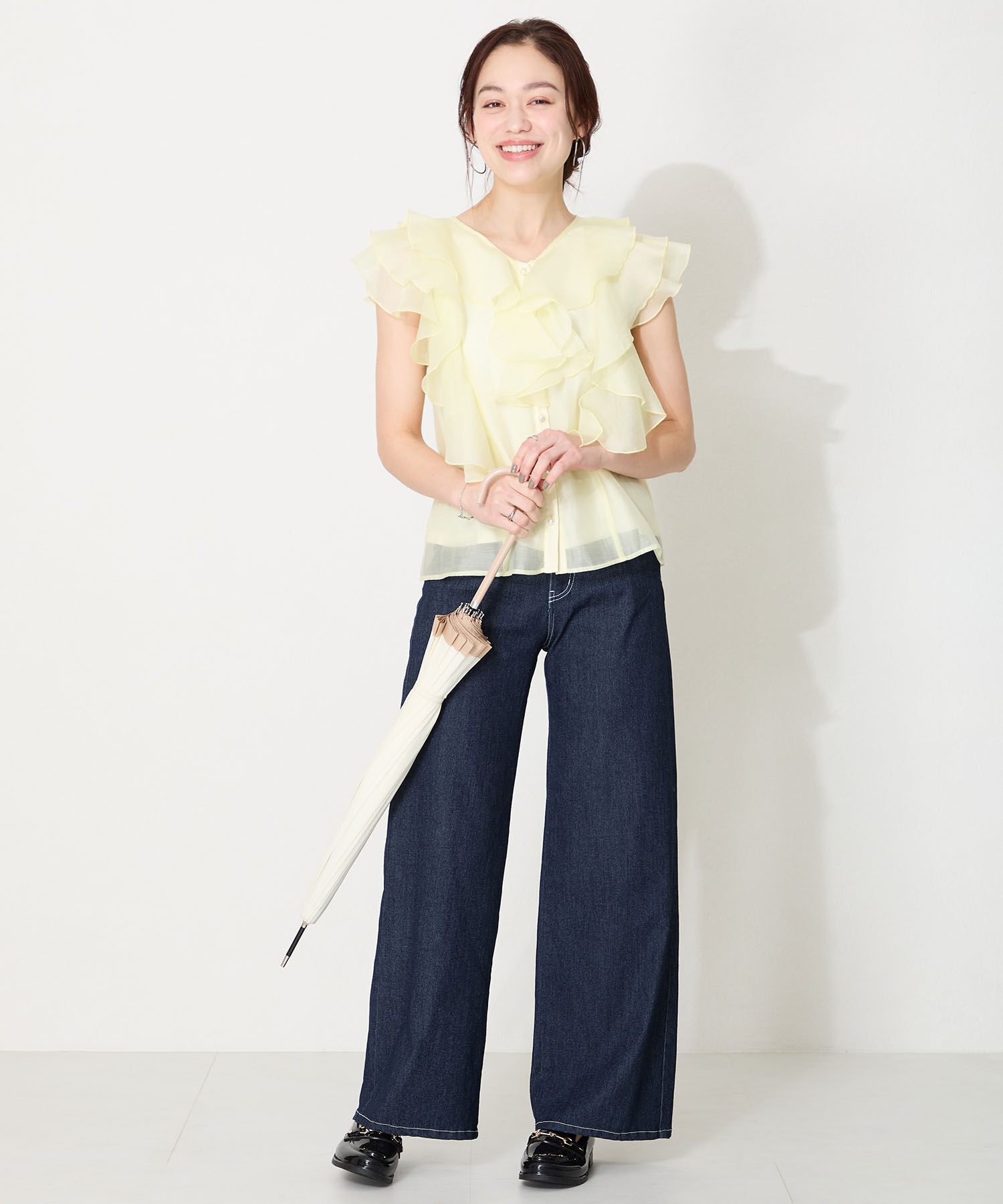 ORiental TRaffic「【防水】ビットモチーフ PVC レイン ローファー /R-1021 柔らかい 通勤 ゆったり」|パンプス|