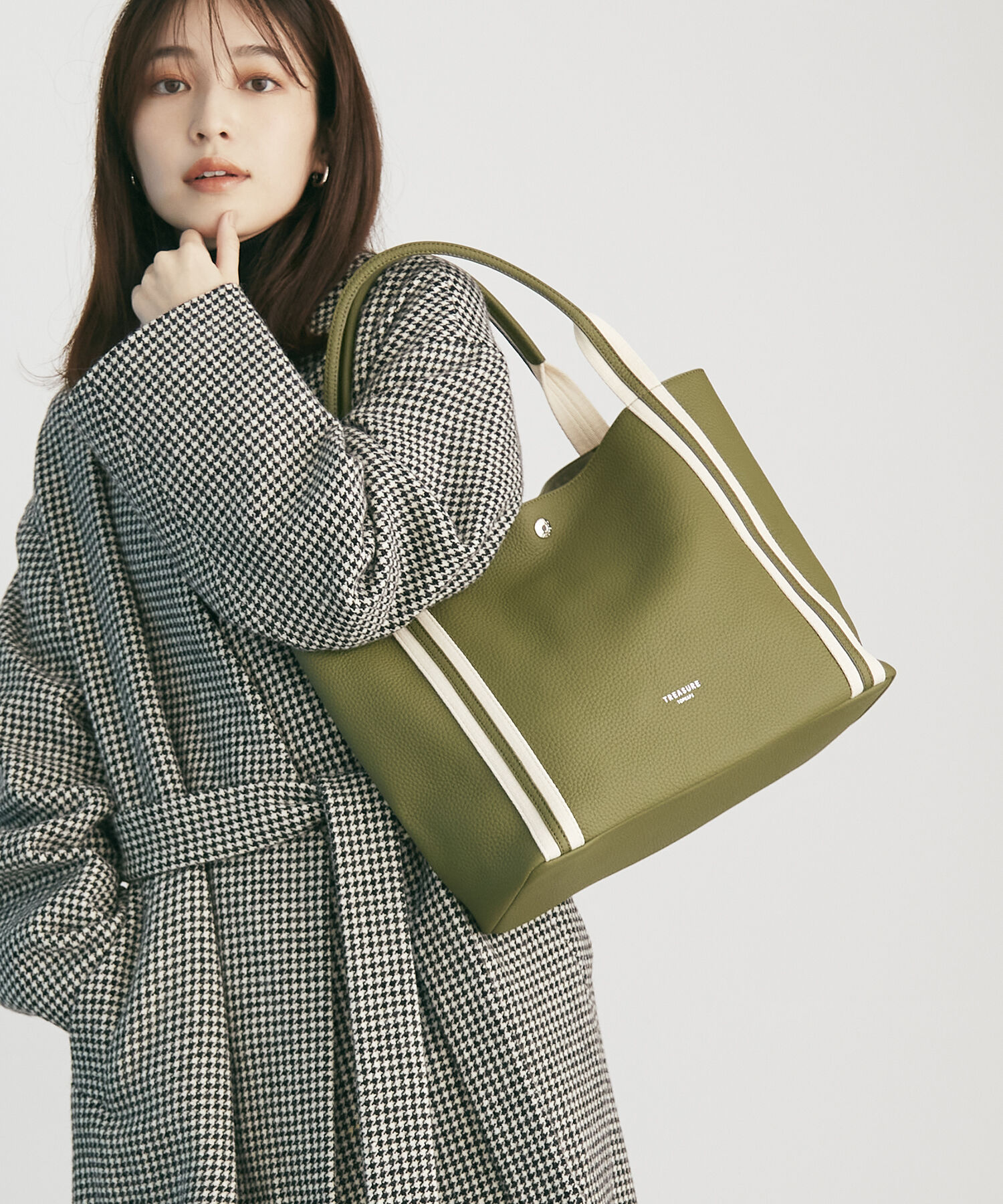 TOPKAPI TREASURE「ソフトシュリンク テープコンビ A4 トート バッグ」|トートバッグ|グリーン