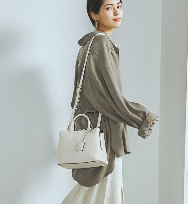 TOPKAPI TREASURE「フロントステッチ レザーミニショルダーバッグ」|ショルダー・メッセンジャー|クリーム