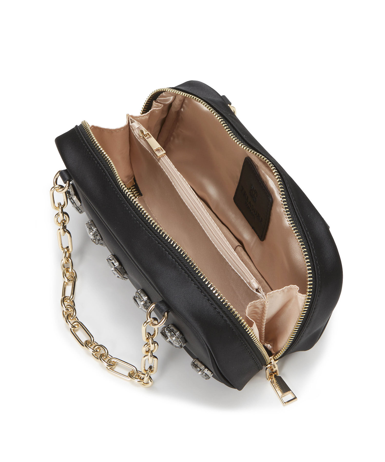 TOPKAPI TREASURE「【TREASURE TOPKAPI】サテン ビジュー ショルダー付き チェーン バッグ」|ハンドバッグ|