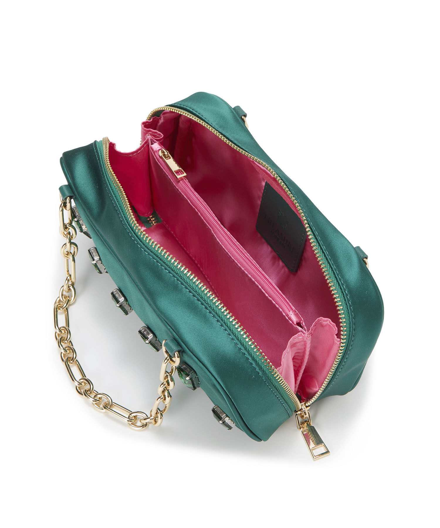 TOPKAPI TREASURE「【TREASURE TOPKAPI】サテン ビジュー ショルダー付き チェーン バッグ」|ハンドバッグ|