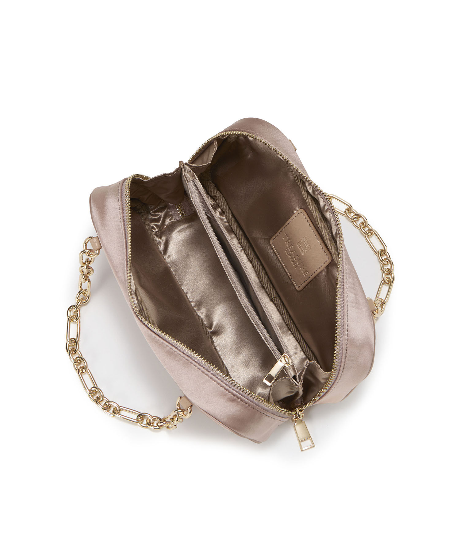 TOPKAPI TREASURE「【TREASURE TOPKAPI】サテン ビジュー ショルダー付き チェーン バッグ」|ハンドバッグ|