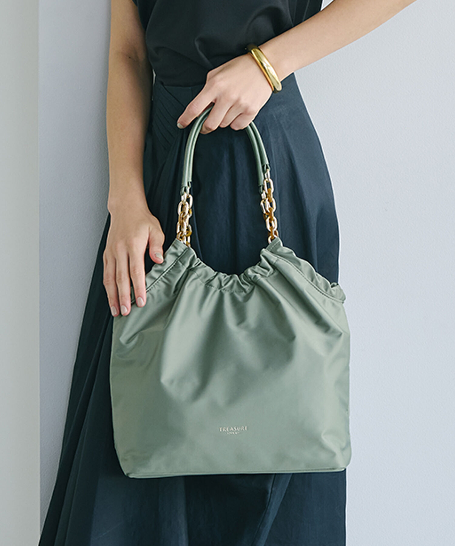 TOPKAPI BREATH「【TREASURE TOPKAPI】コンビチェーン ギャザー ナイロン トートバッグ」|ショルダー・メッセンジャー|