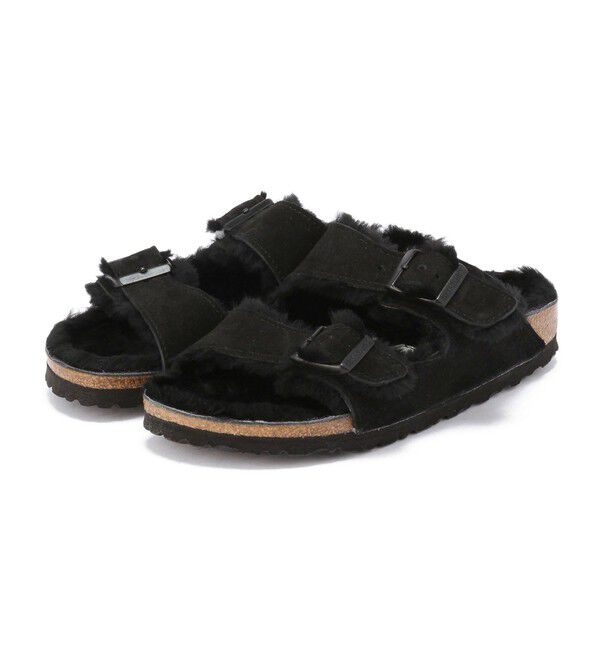 BIRKENSTOCK「【ビルケンシュトック】アリゾナ/ブラック スエードレザー シープスキン/サンダル レディース」|サンダル|