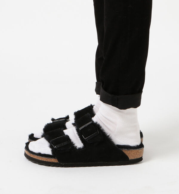 BIRKENSTOCK「【ビルケンシュトック】アリゾナ/ブラック スエードレザー シープスキン/サンダル レディース」|サンダル|
