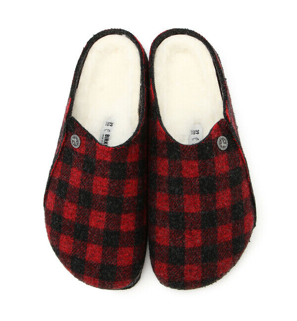 BIRKENSTOCK「【ビルケンシュトック】ツェルマット シアリング/プレイドレッド フェルト/ルームシューズ メンズ」|サンダル|