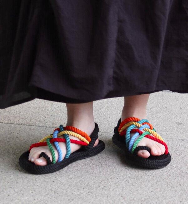 BOHONOMAD「【BOHONOMAD】ケープポイント/ブラック マルチカラー/サンダル メンズ レディース」|サンダル|