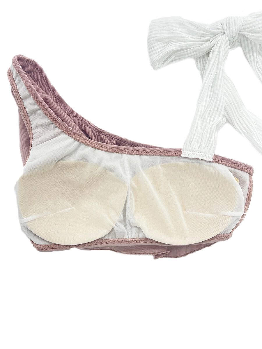 PEAK&PINE「無地リブ素材フレアワンショルダービキニ」|ビキニ|