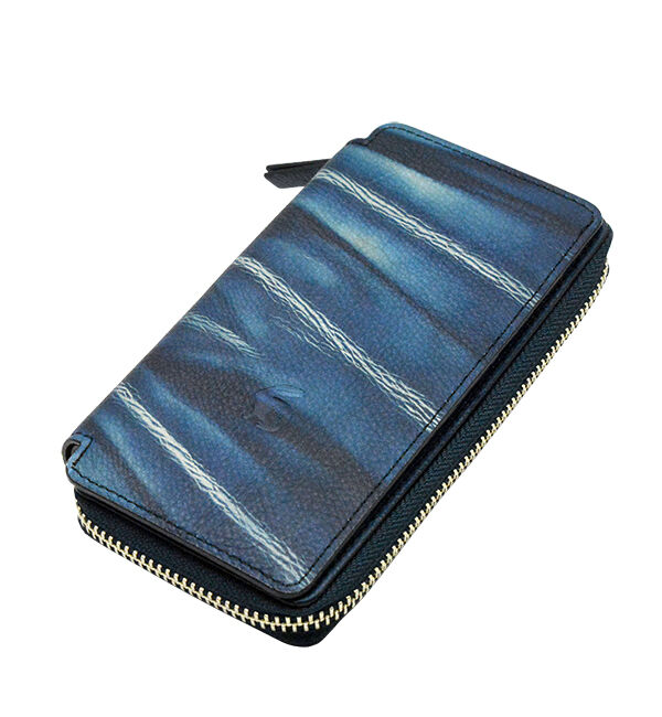 Kinuya Indigo「W409 本革　藍染め　絞り　Wallet」|財布|
