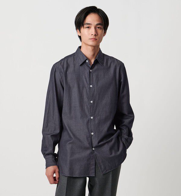UNITED ARROWS「オーガニックコットン セミワイド ツイルデニムシャツ」|シャツ・ブラウス|