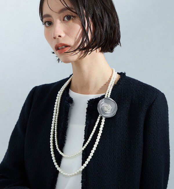 UNITED ARROWS green label relaxing「コサージュ付き フェイクパール 5WAY ネックレス 」|ネックレス|