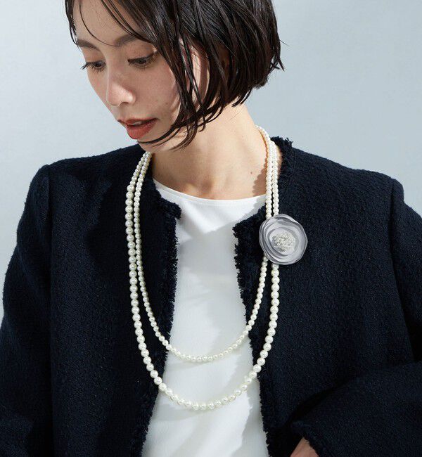 UNITED ARROWS green label relaxing「コサージュ付き フェイクパール 5WAY ネックレス 」|ネックレス|