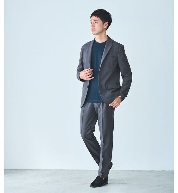 UNITED ARROWS green label relaxing「【WEB限定】JUST fit ドライPEスリムセットアップ ジャケット＆パンツ -吸水速乾・防シワ-」|テーラードジャケット|DK.GRAY