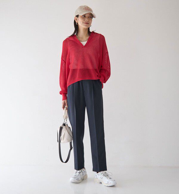 UNITED ARROWS green label relaxing「メッシュ スキッパー ニット プルオーバー -ウォッシャブル-」|ニット・セーター|