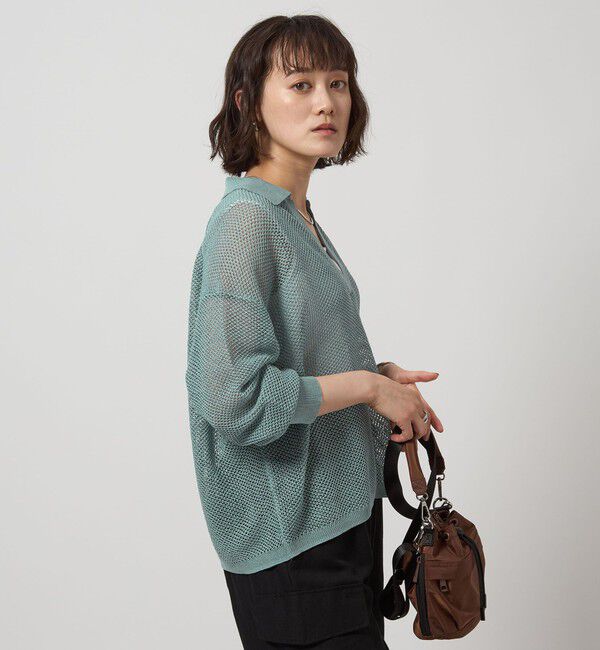 UNITED ARROWS green label relaxing「メッシュ スキッパー ニット プルオーバー -ウォッシャブル-」|ニット・セーター|