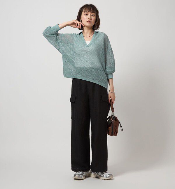 UNITED ARROWS green label relaxing「メッシュ スキッパー ニット プルオーバー -ウォッシャブル-」|ニット・セーター|