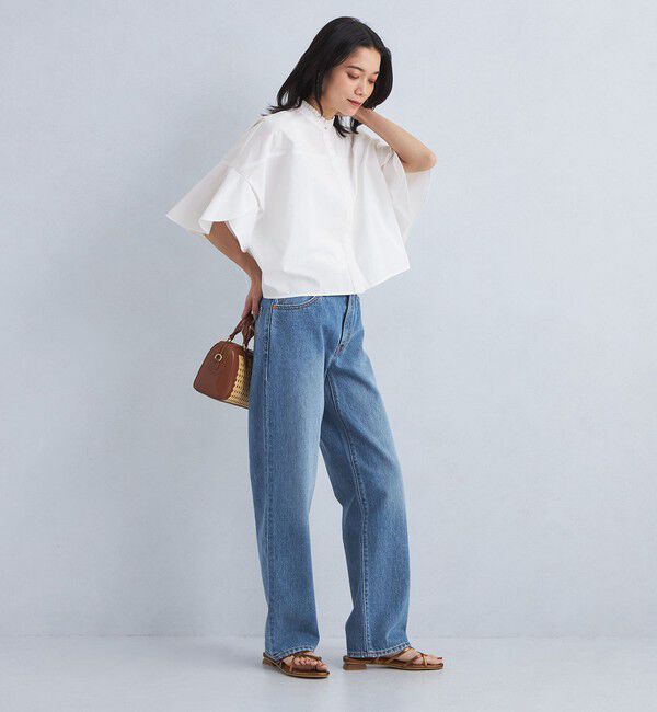 UNITED ARROWS green label relaxing「フレアスリーブ クロップド シャツ -マシンウォッシャブル・UVカット-」|シャツ・ブラウス|