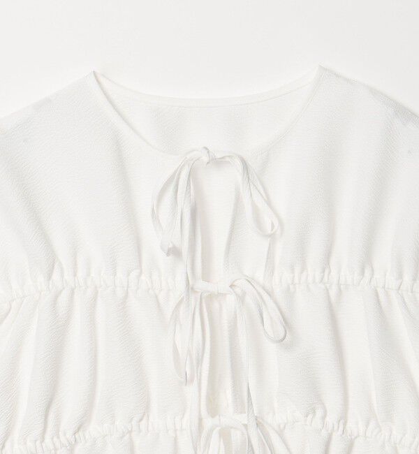 EMMEL REFINES「＜EMMEL REFINES＞EM コードレーン リボンギャザー ブラウス」|シャツ・ブラウス|