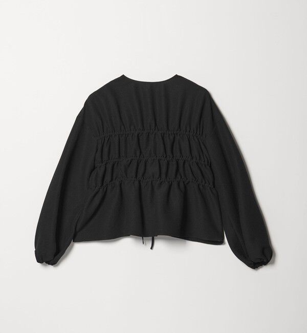EMMEL REFINES「＜EMMEL REFINES＞EM コードレーン リボンギャザー ブラウス」|シャツ・ブラウス|
