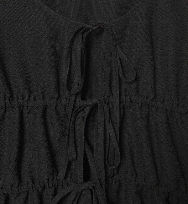 EMMEL REFINES「＜EMMEL REFINES＞EM コードレーン リボンギャザー ブラウス」|シャツ・ブラウス|