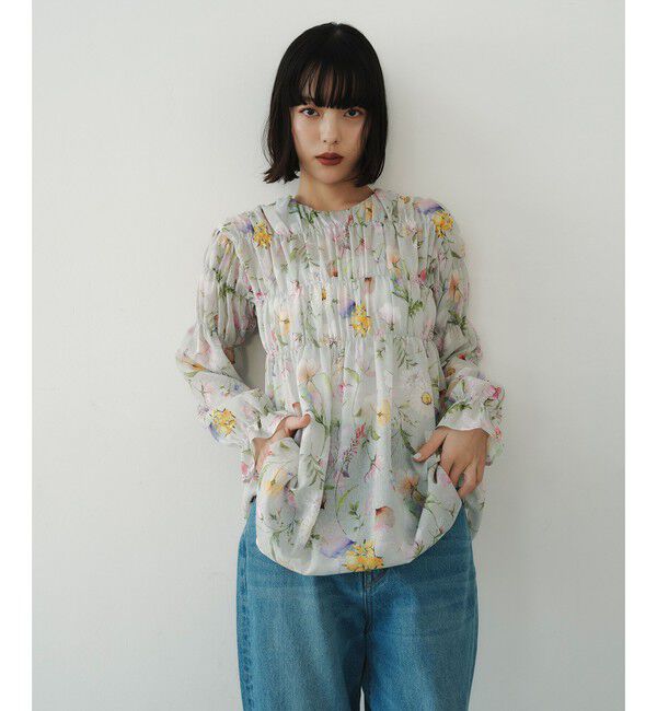 EMMEL REFINES「＜EMMEL REFINES＞EM フラワーシャーリング チュニック」|シャツ・ブラウス|