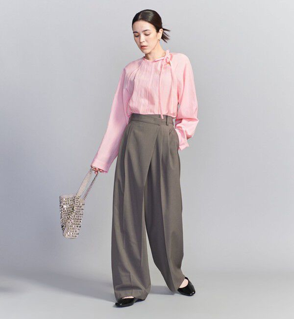 BEAUTY&YOUTH UNITED ARROWS「キュプラ リボンタイノーカラーブラウス」|シャツ・ブラウス|