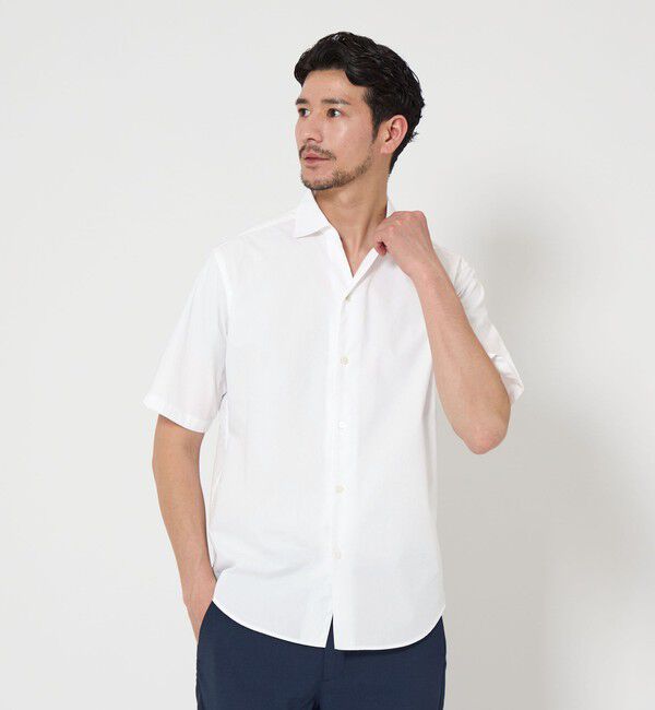 BEAUTY&YOUTH UNITED ARROWS「【WEB限定 WARDROBE SMART】コットン ワイドカラー スキッパーシャツ」|シャツ・ブラウス|