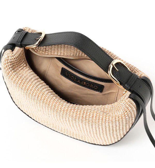 Demi-Luxe BEAMS 「VIOLAd&rsquo;ORO / ラフィア調 ムーンバッグ」|トートバッグ|