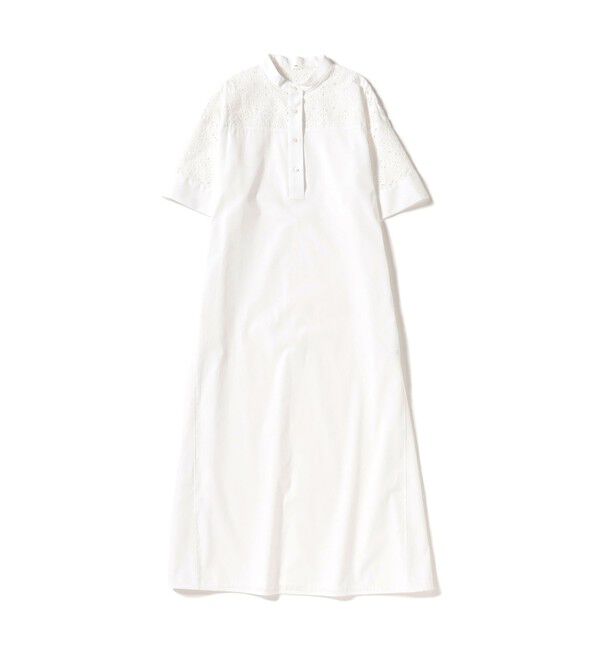 Demi-Luxe BEAMS 「TICCA / レース ハーフスリーブ シャツワンピース」|ワンピース|