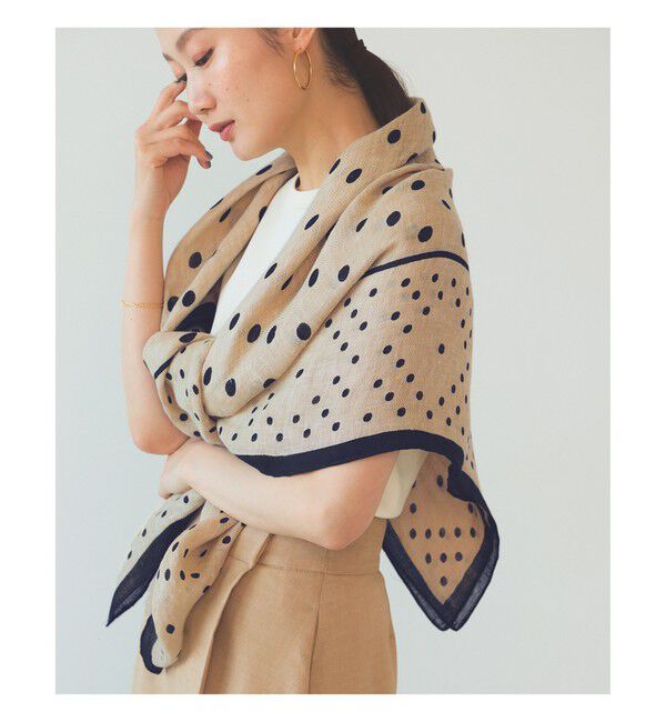 Demi-Luxe BEAMS 「manipuri / ジオメトリック ドット ストール」|ストール|BEIGE