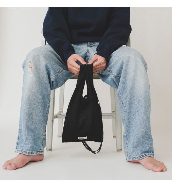 BEAMS「パンチング ショッパー」|ポーチ|BLACK