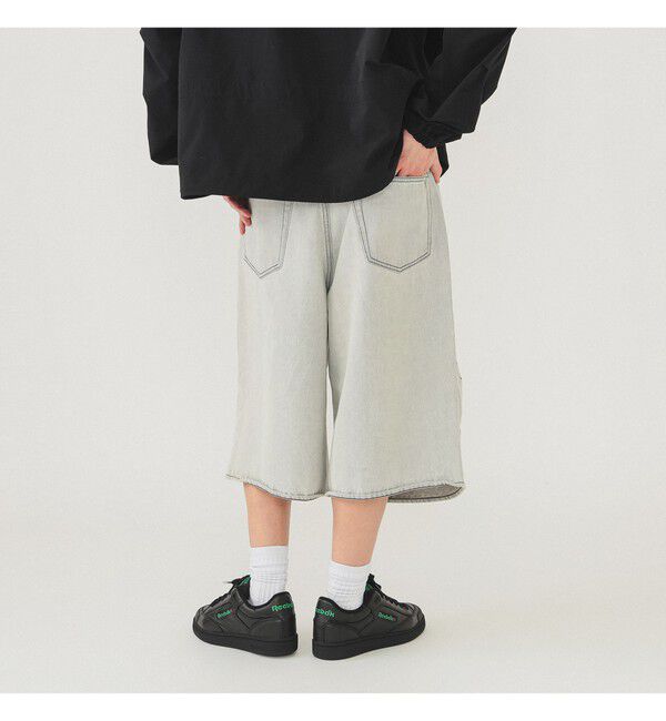 BEAMS「5ポケット クウォーターレングス ワイドデニム」|デニム|